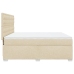 Cama box spring con colchón tela color crema 180x200 cm