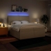 Cama box spring con colchón tela color crema 200x200 cm