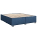 Cama box spring con colchón tela azul 200x200 cm