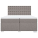 Cama box spring con colchón tela gris taupe 200x200 cm