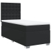 Cama box spring con colchón cuero sintético negro 90x190 cm