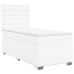 Cama box spring con colchón cuero sintético blanco 90x190 cm