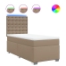 Cama box spring con colchón cuero sintético capuchino 90x190 cm