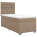 Cama box spring con colchón cuero sintético capuchino 90x190 cm