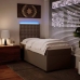 Cama box spring con colchón cuero sintético capuchino 90x190 cm