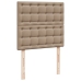 Cama box spring con colchón cuero sintético capuchino 90x190 cm