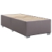 Cama box spring con colchón cuero sintético gris 90x200 cm