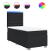 Cama box spring con colchón cuero sintético negro 100x200 cm