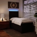 Cama box spring con colchón cuero sintético negro 100x200 cm