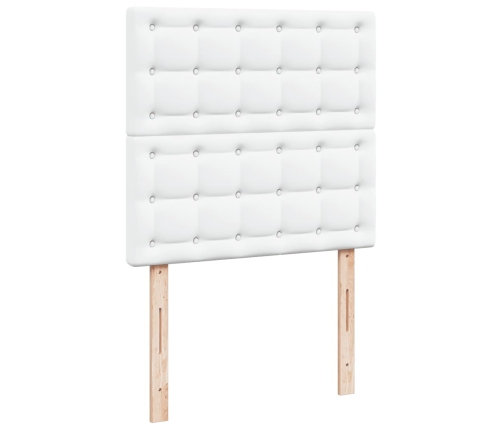 Cama box spring con colchón cuero sintético blanco 100x200 cm