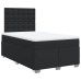 Cama box spring con colchón cuero sintético negro 120x190 cm