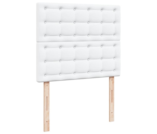 Cama box spring con colchón cuero sintético blanco 120x190 cm