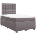 Cama box spring con colchón cuero sintético gris 120x200 cm