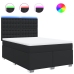 Cama box spring con colchón cuero sintético negro 140x190 cm