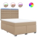 Cama box spring con colchón cuero sintético capuchino 140x190cm