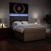 Cama box spring con colchón cuero sintético capuchino 140x190cm