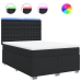 Cama box spring con colchón cuero sintético negro 160x200 cm