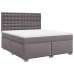 Cama box spring con colchón cuero sintético gris 180x200 cm