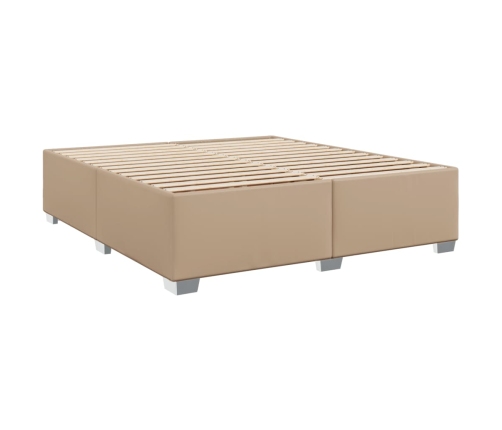 Cama box spring con colchón cuero sintético capuchino 180x200cm