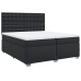 Cama box spring con colchón cuero sintético negro 200x200 cm