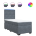 Cama box spring con colchón terciopelo gris oscuro 80x200 cm