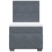 Cama box spring con colchón terciopelo gris oscuro 80x200 cm