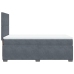 Cama box spring con colchón terciopelo gris oscuro 80x200 cm