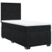 Cama box spring con colchón terciopelo negro 80x200 cm