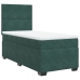 Cama box spring con colchón terciopelo verde oscuro 80x200 cm