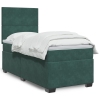 Cama box spring con colchón terciopelo verde oscuro 80x200 cm