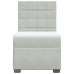 Cama box spring con colchón terciopelo gris claro 80x200 cm