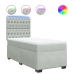 Cama box spring con colchón terciopelo gris claro 80x200 cm