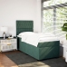 Cama box spring con colchón terciopelo verde oscuro 80x200 cm