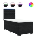 Cama box spring con colchón terciopelo negro 80x200 cm