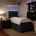 Cama box spring con colchón terciopelo negro 80x200 cm