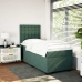 Cama box spring con colchón terciopelo verde oscuro 80x200 cm