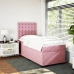 Cama box spring con colchón terciopelo rosa 80x200 cm