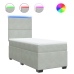 Cama box spring con colchón terciopelo gris claro 90x190 cm