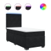 Cama box spring con colchón cuero sintético negro 90x190 cm