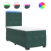 Cama box spring con colchón terciopelo verde oscuro 90x190 cm