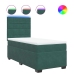 Cama box spring con colchón terciopelo verde oscuro 90x190 cm