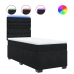 Cama box spring con colchón cuero sintético negro 90x190 cm