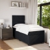 Cama box spring con colchón cuero sintético negro 90x190 cm