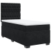 Cama box spring con colchón cuero sintético negro 90x190 cm