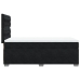Cama box spring con colchón cuero sintético negro 90x190 cm