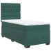 Cama box spring con colchón terciopelo verde oscuro 90x190 cm