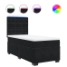 Cama box spring con colchón cuero sintético negro 90x190 cm