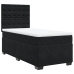 Cama box spring con colchón cuero sintético negro 90x190 cm