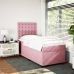 Cama box spring con colchón terciopelo rosa 90x190 cm