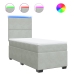 Cama box spring con colchón terciopelo gris claro 90x190 cm